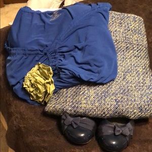 EUC 18/20W blue Lane Bryant peasant blouse